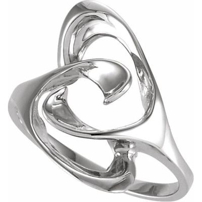 Ladies 14K White Freeform Ring