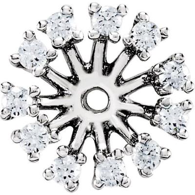 14K White 5/8 CTW Diamond Earring Jackets with 7.7 mm ID
