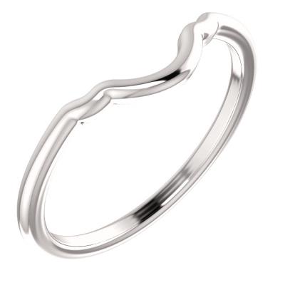 Ladies 14K White Band for 7x5 mm Oval Engagement Ring