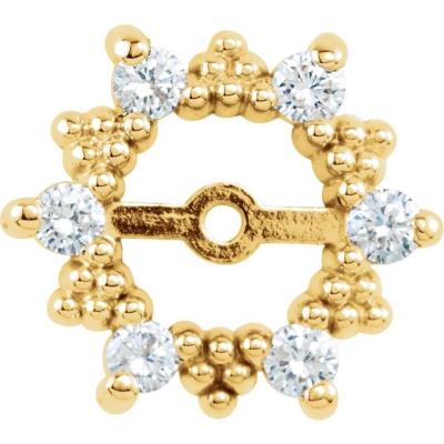 14K Yellow Gold 1/3 CTW Diamond Earring Jackets with 6 mm ID
