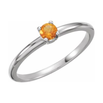 Baby/Youth Sterling Silver Imitation Citrine "November" Youth Birthstone Ring