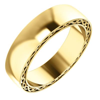 Mens Platinum 6 mm Infinity-Inspired Band Size 9.5