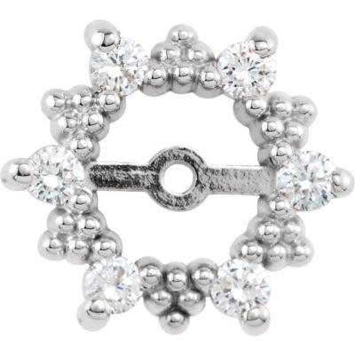 14K White 1/3 CTW Diamond Earring Jackets with 6 mm ID