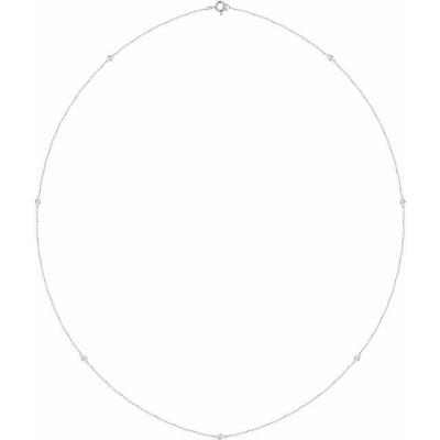Ladies 14K White 1/4 CTW Diamond 7-Station 24" Necklace