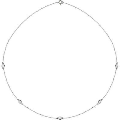 Ladies 14K White 1/2 CTW Diamond 5-Station 18" Necklace