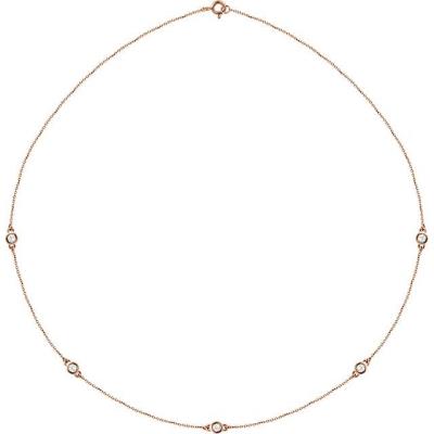 Ladies 14K Rose 1/2 CTW Diamond 5-Station 18" Necklace