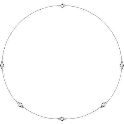 Ladies 14K White 3/4 CTW Diamond 5-Station 18" Necklace