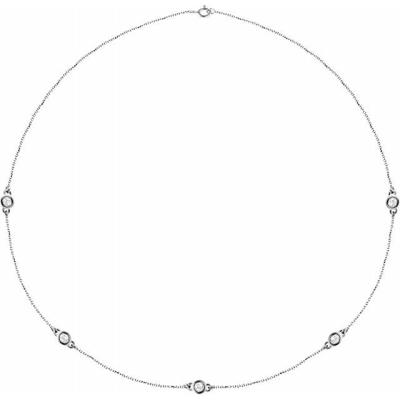 Ladies 14K White 1 CTW Diamond 5-Station 18" Necklace