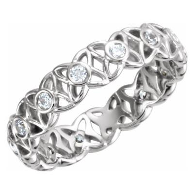 14K White 1/3 CTW  Diamond Eternity Band Size 7