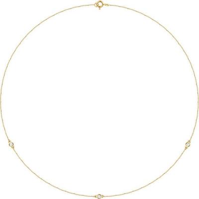 Ladies 14K Yellow Gold 1/5 CTW Diamond 3-Station 18" Necklace