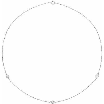 Ladies 14K White 1/3 CTW Diamond 3-Station 18" Necklace