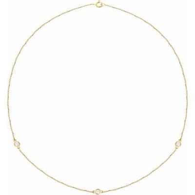 Ladies 14K Yellow Gold 1/3 CTW Diamond 3-Station 18" Necklace