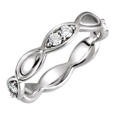 14K White 1/3 CTW Diamond Sculptural-Inspired Eternity Band 