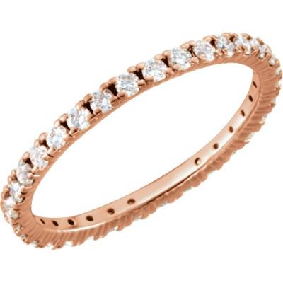 14K Rose 5/8 CTW Diamond Eternity Band Size 6