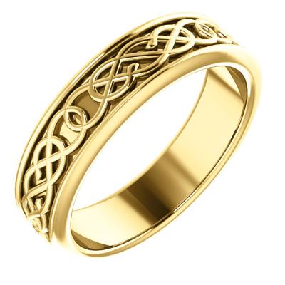Ladies 14K White 5 mm Celtic-Inspired Band Size 7