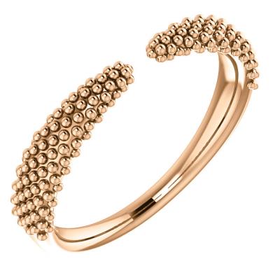 14K Rose Beaded Negative Space Ring 