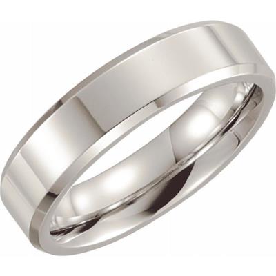 Ladies Cobalt 6 mm Beveled Edge Band Size 8.5