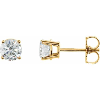 Ladies 14K Yellow Gold 1 CTW Diamond Earrings