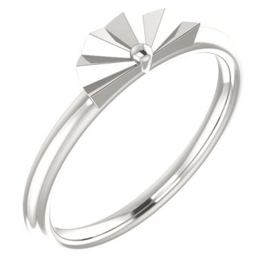 Ladies 14K Rose Starburst Stackable Ring 