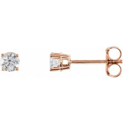 Sterling Silver 2.5 mm Round Cubic Zirconia Earrings