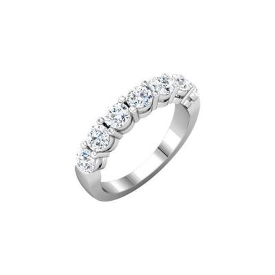 14K White 1 3/8 CTW Diamond Anniversary Band  