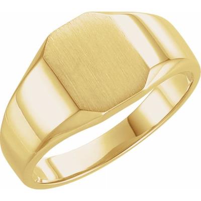 10K Yellow Gold 9x7 mm Octagon Signet Ring 