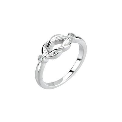 14K White .06 CTW Diamond Knot Ring 