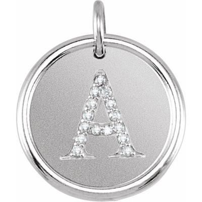Ladies 14K White .08 CTW Diamond Initial A Pendant