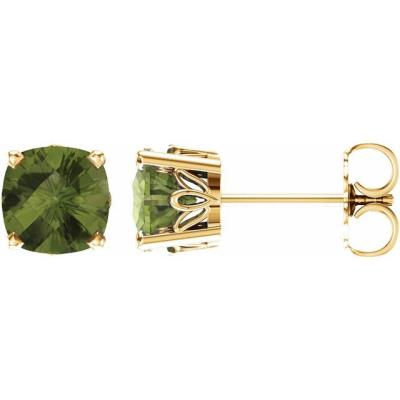 14K Yellow Gold Peridot Earrings