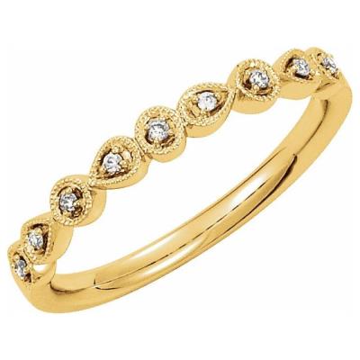 14K Yellow Gold .04 CTW Diamond Ring Size 7