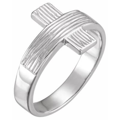 Sterling Silver The Rugged Cross® Chastity Ring Size 11