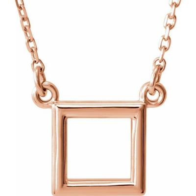 14K Rose Square 16.5" Necklace