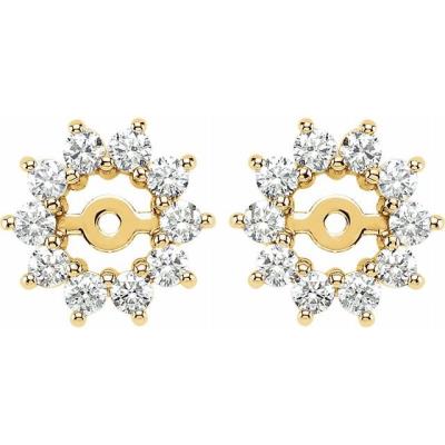 14K Yellow Gold 5/8 CTW Diamond Earring Jackets with 3.7mm ID