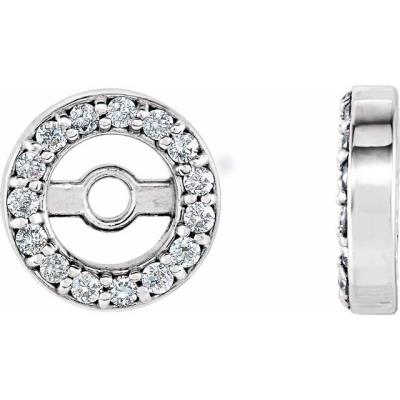 Ladies 14K White .08CTW Diamond Earring Jackets with 4.4 mm ID