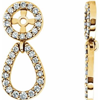 Ladies 14K Yellow Gold 1/3 CTW Diamond Earring Jackets