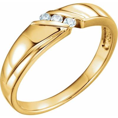 Mens 14K Yellow Gold .08 CTW Diamond Band