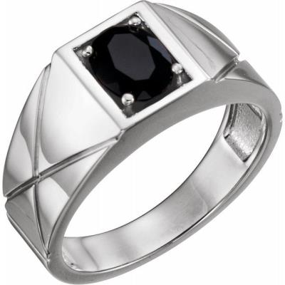 Mens 14K White Onyx Ring