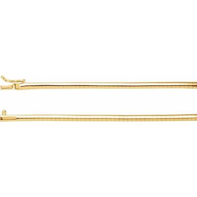 14K Yellow Gold 3 mm Omega 16" Chain