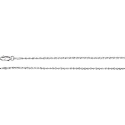 14K White 1.5 mm Rope 18" Chain