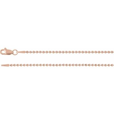 14K Rose 1.5 mm Bead 16" Chain