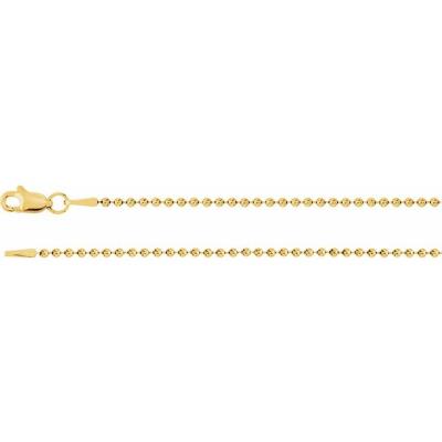 14K Yellow Gold 1.5 mm Bead 16" Chain