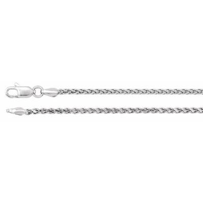 Sterling Silver 2 mm Diamond Cut Wheat 18" Chain