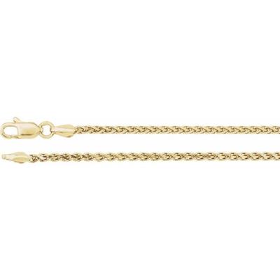 Ladies 14K Yellow Gold 2 mm Diamond Cut Wheat 7" Chain
