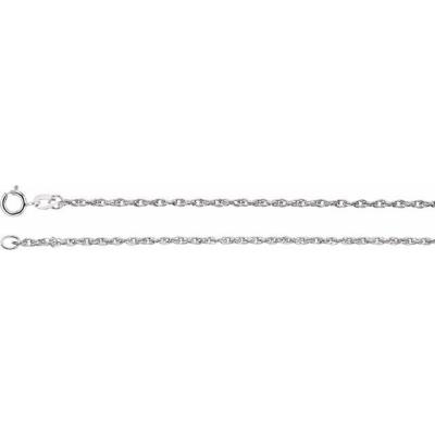 14K White 1.5 mm Rope 24" Chain
