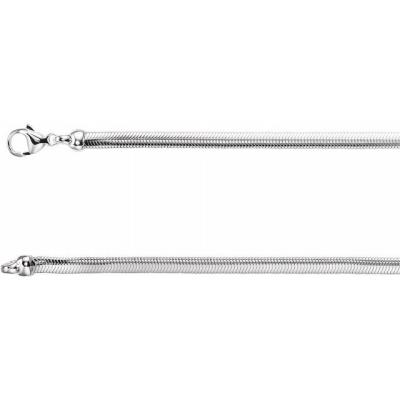 Sterling Silver 4.25 mm Oval Snake 20" Chain