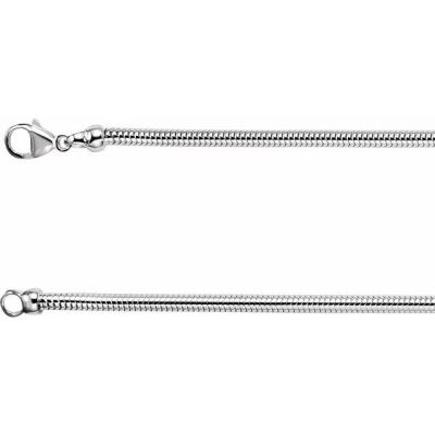 Sterling Silver 3.25 mm Round Snake 16" Chain