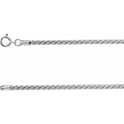 Sterling Silver 2.75 mm Popcorn 18" Chain 