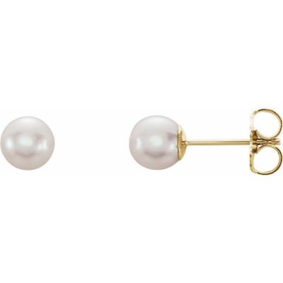 14K Yellow Gold 5-5.5 mm Freshwater Cultured Pearl Earrings
