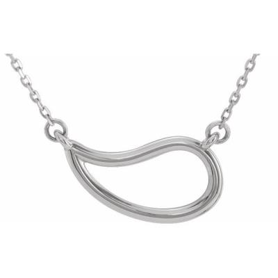 14K White Decorative 18" Necklace