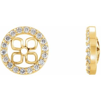 14K Yellow Gold 8 mm ID 3/8 CTW Diamond Earring Jackets
